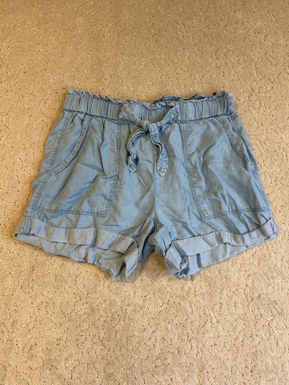 Aerie Lt. Blue Lyocell Ultra Soft Drawstring Pull On Shorts Juniors Size XS